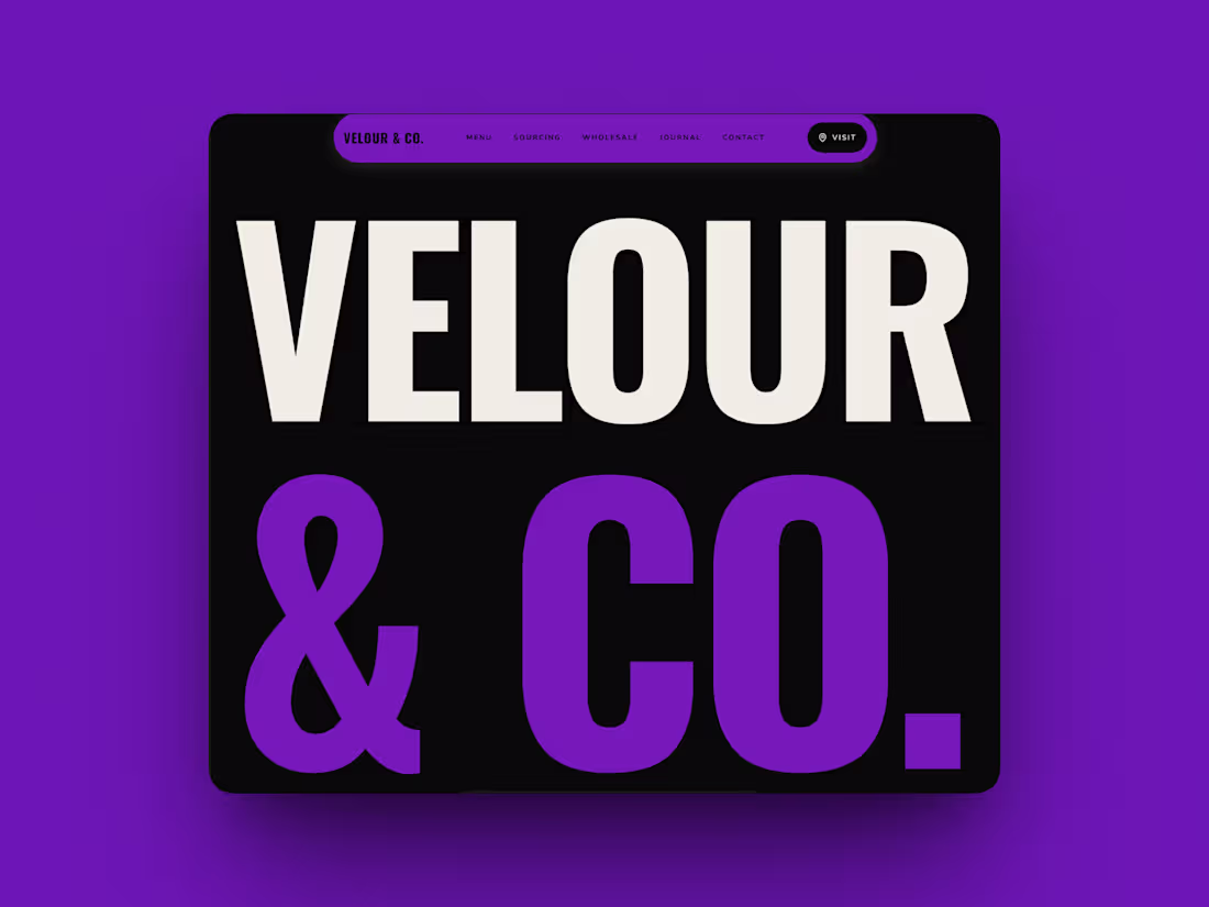 Cover image for Velour & Co. Framer Template Design