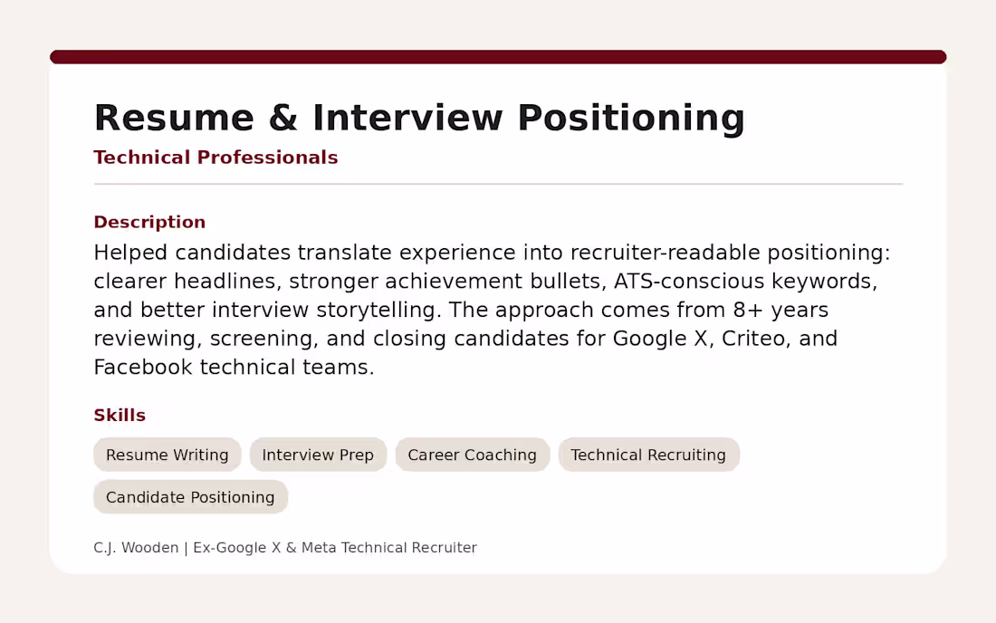 Cover image for Resume & Interview Positioning for