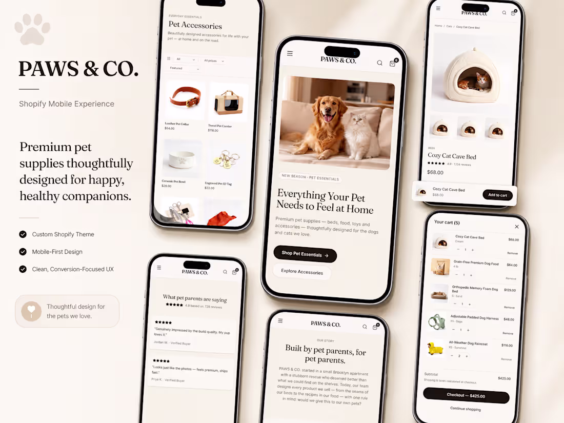 Cover image for Pet Supply Shopify Storefront Design