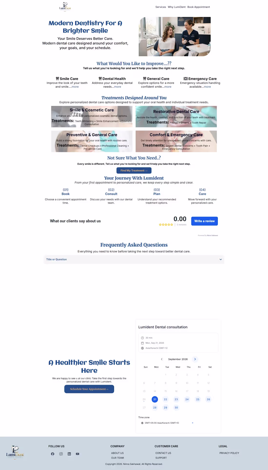 Cover image for Dental Appointment Booking Funnel Treatment selection + cale...