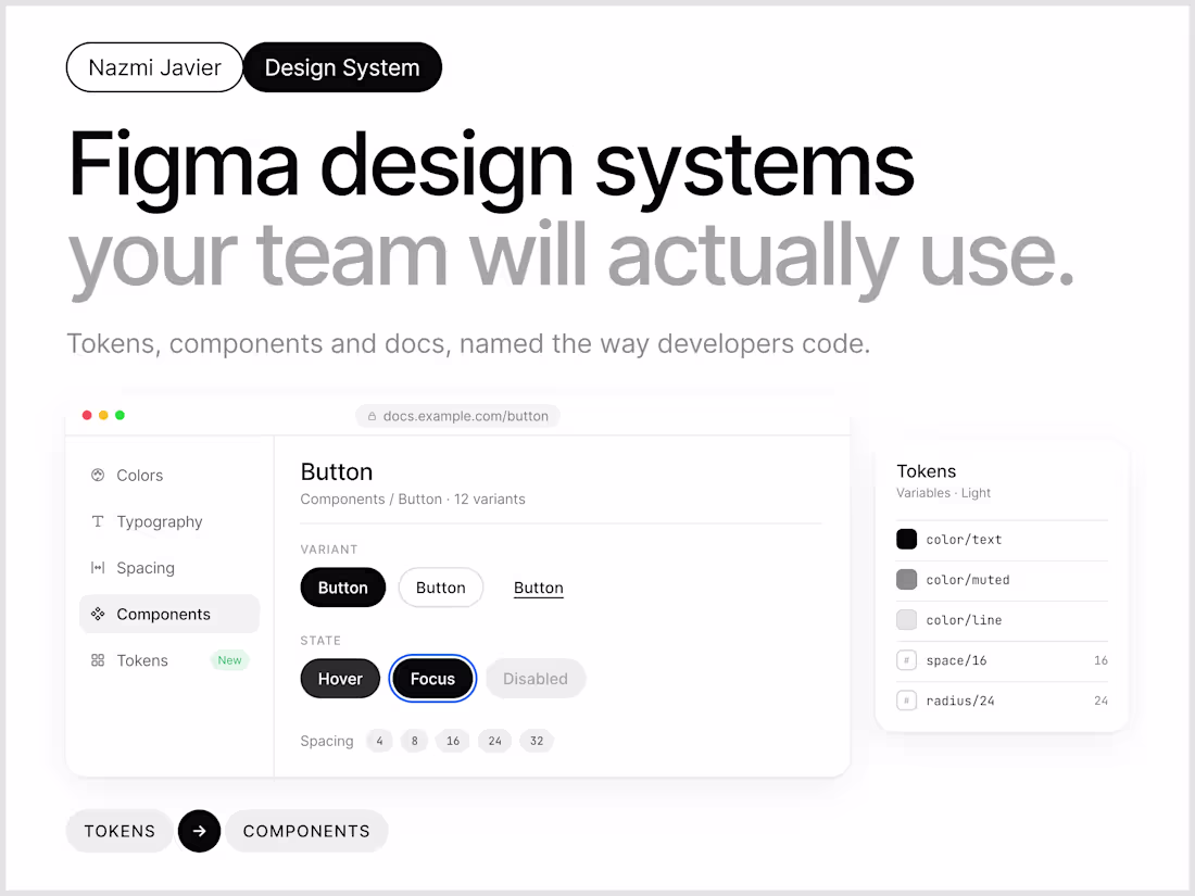 Cover image for Figma Design System with Tokens, Components and Docs