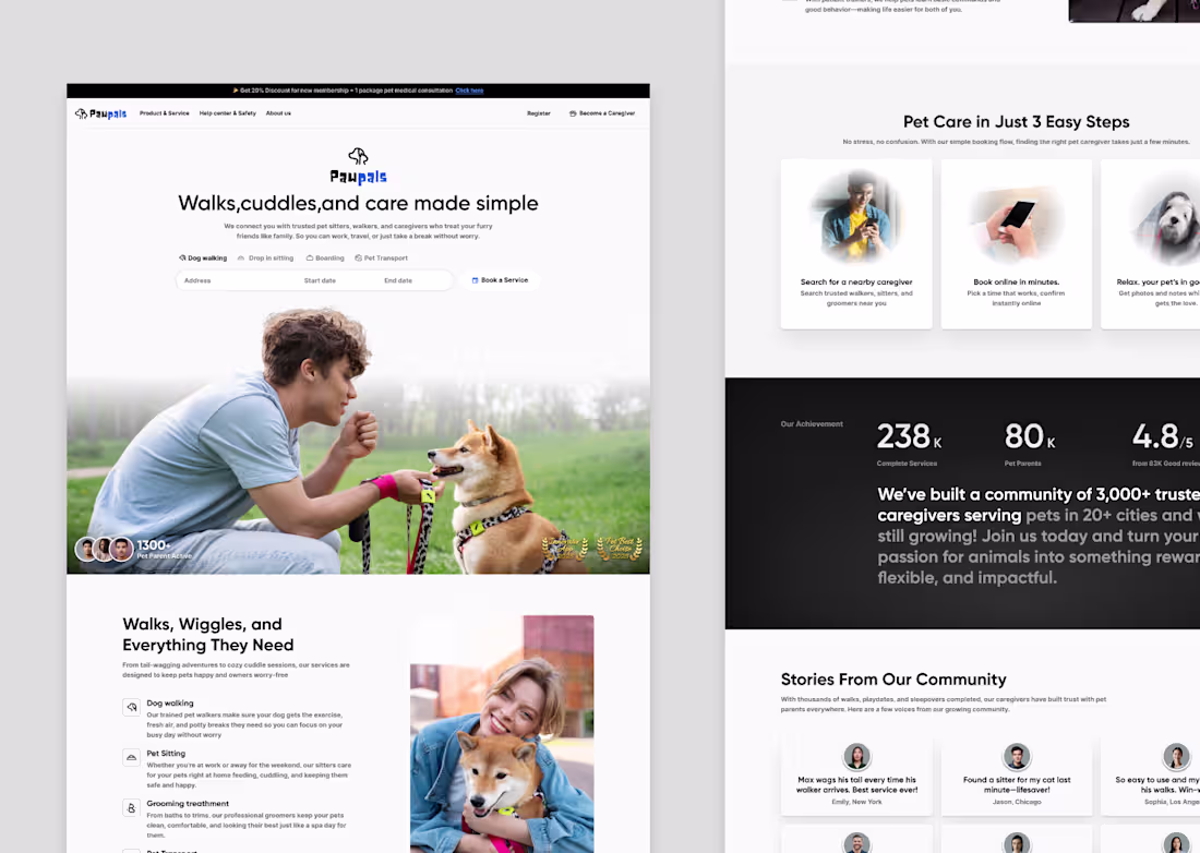 Cover image for Pawpals Landing Page Design
