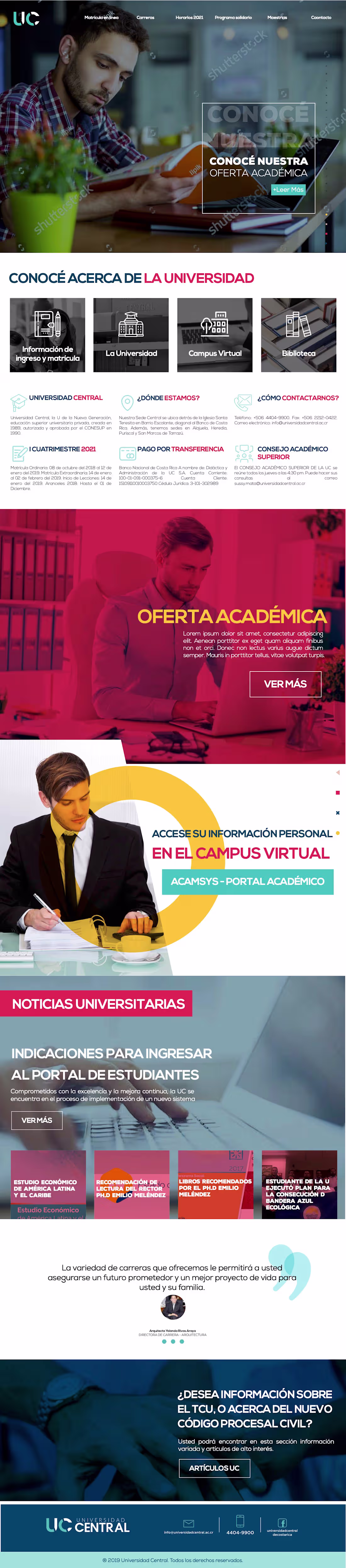 Cover image for Universidad Central Website