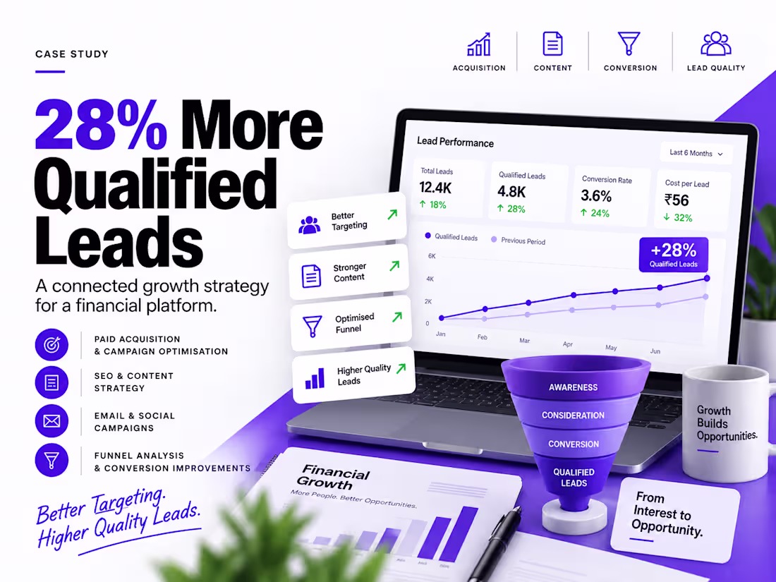 Cover image for Financial Platform: 28% More Qualified Leads