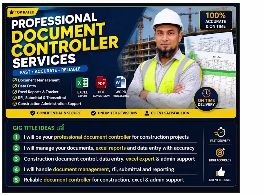 Cover image for Accurate Excel Data Entry, Formatting & Data Cleaning