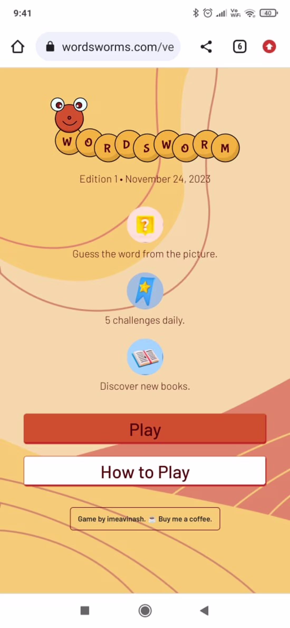 Cover image for Wordsworms - A personal word game
