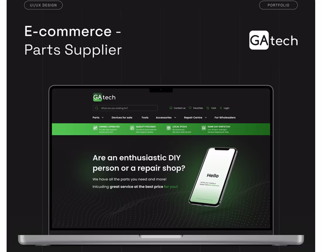 Cover image for E-commerce Parts Supplier on Behance