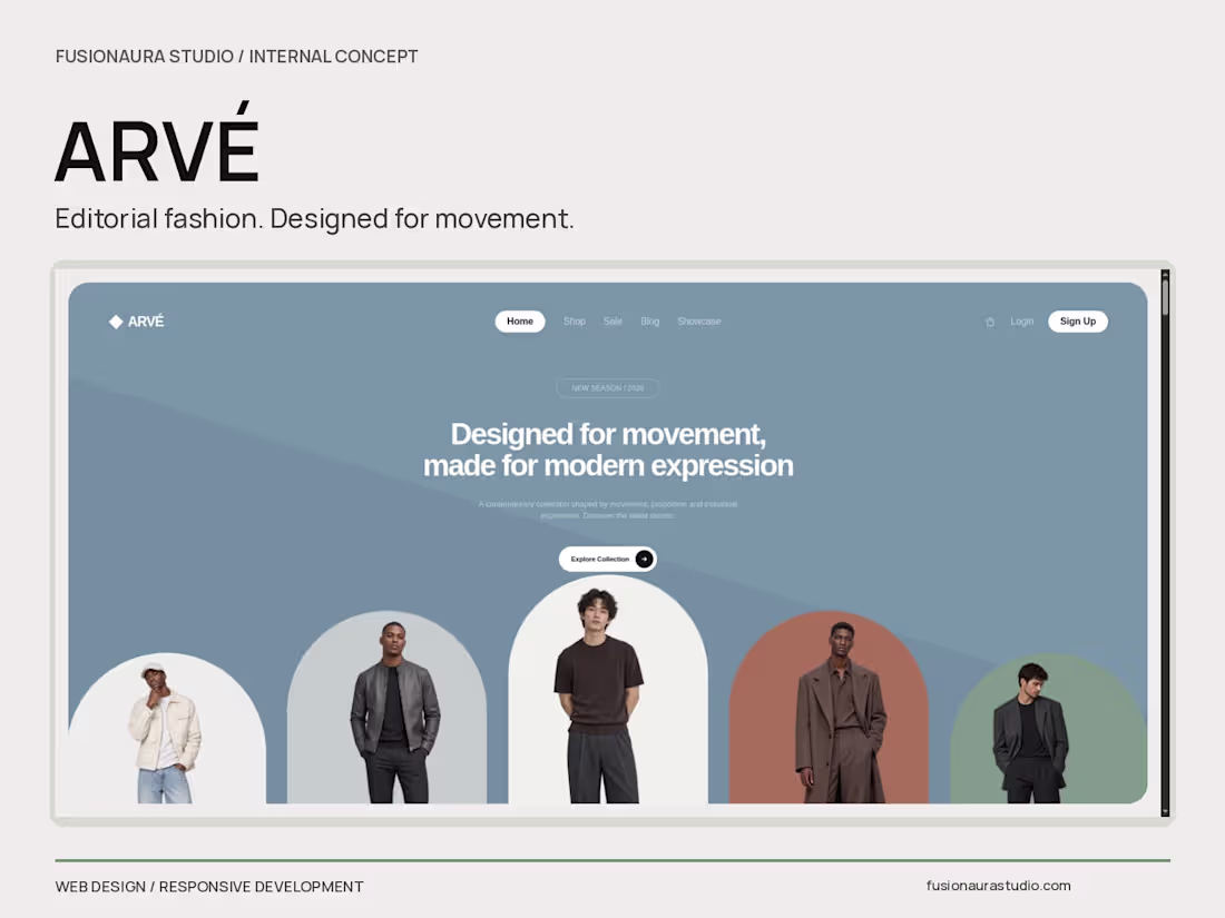 Cover image for ARVÉ — Editorial Fashion Website & Creative Development