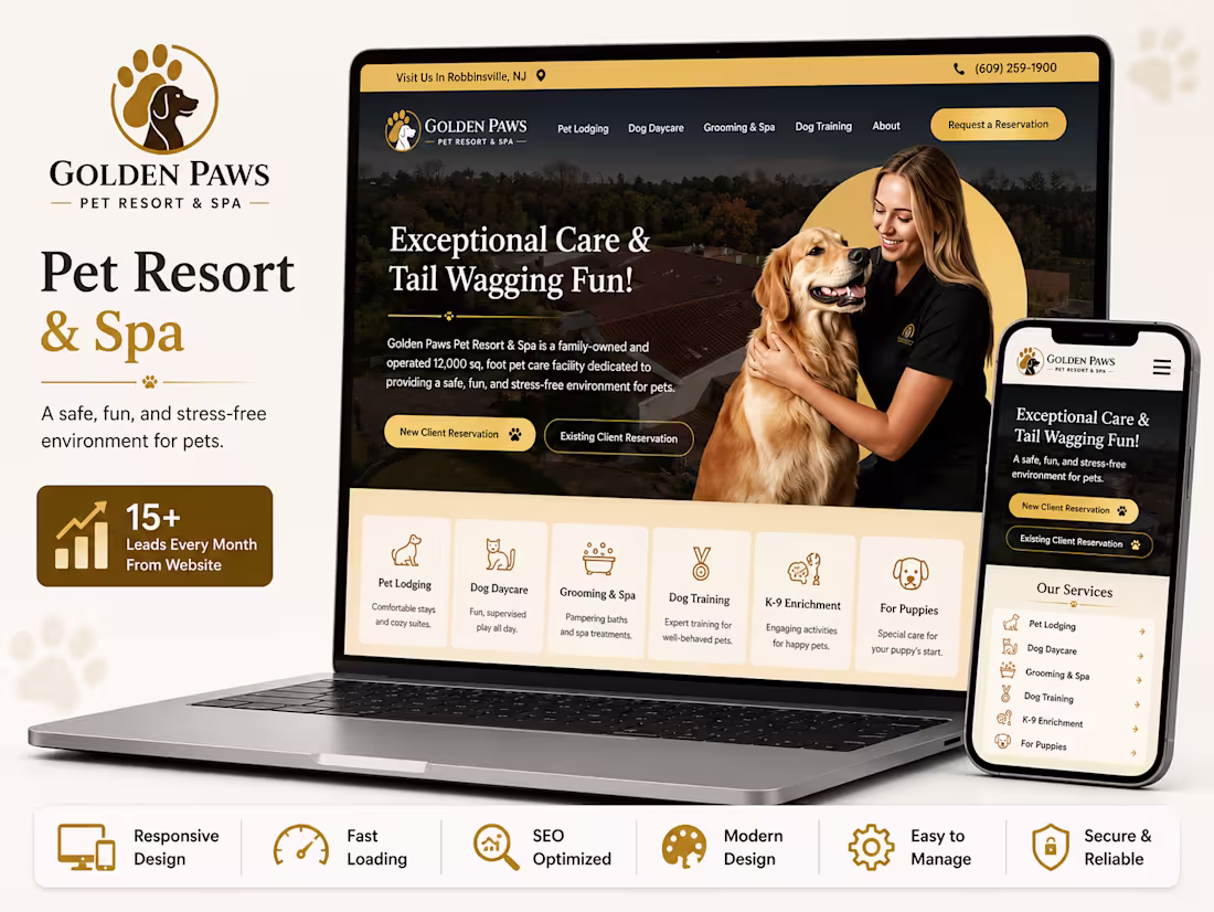 Cover image for 🐾Pet Resort & Spa Website Design for Premium Pet Care Business