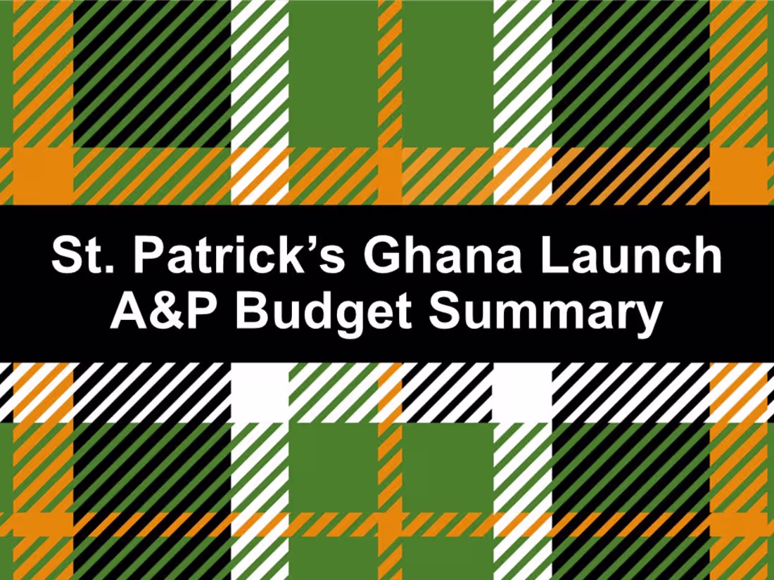 Cover image for St. Patrick’s Ghana A&P Strategy & Budget