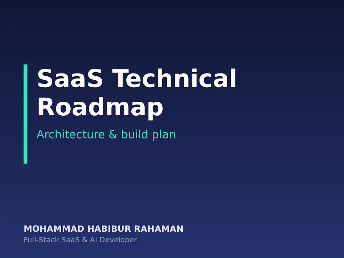Cover image for SaaS Technical Roadmap & Architecture Plan