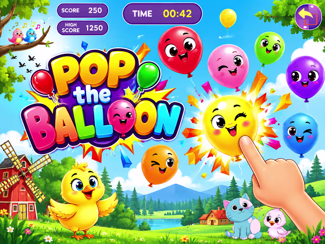 Cover image for Pop the Balloons-2D Tap Game