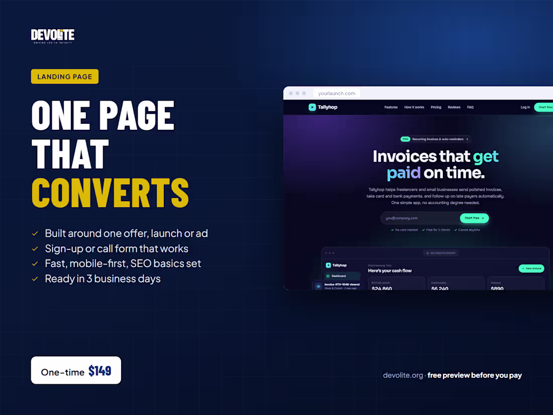 Cover image for High-converting landing page, ready in 3 days