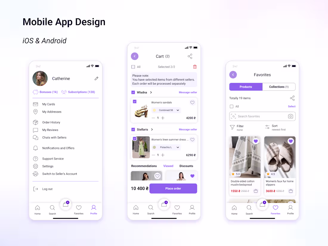 Cover image for Mobile App Design for iOS & Android