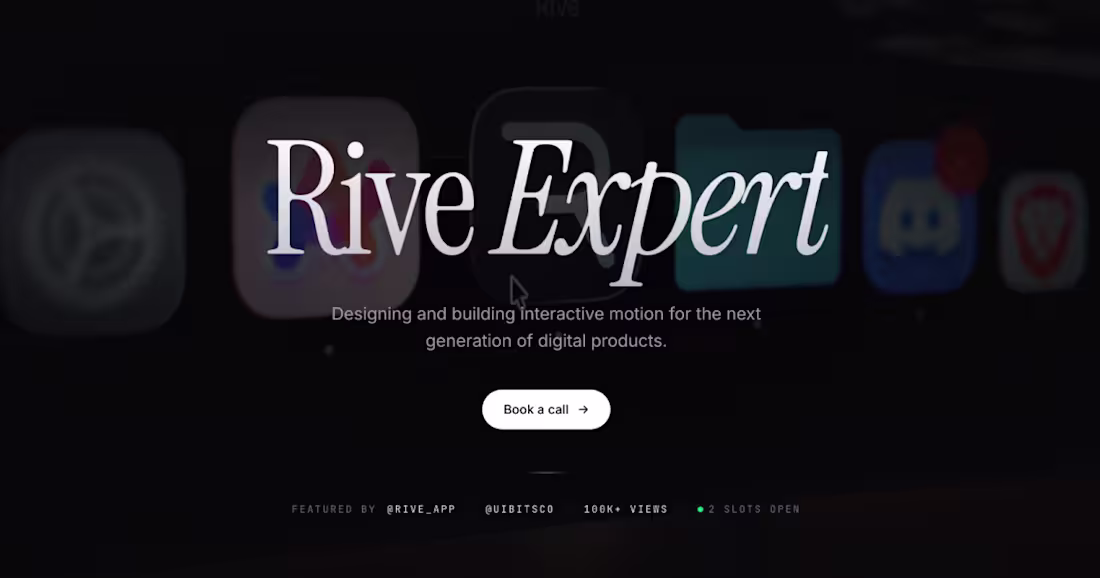 Cover image for Interactive Rive Animations for Web, Apps and Products