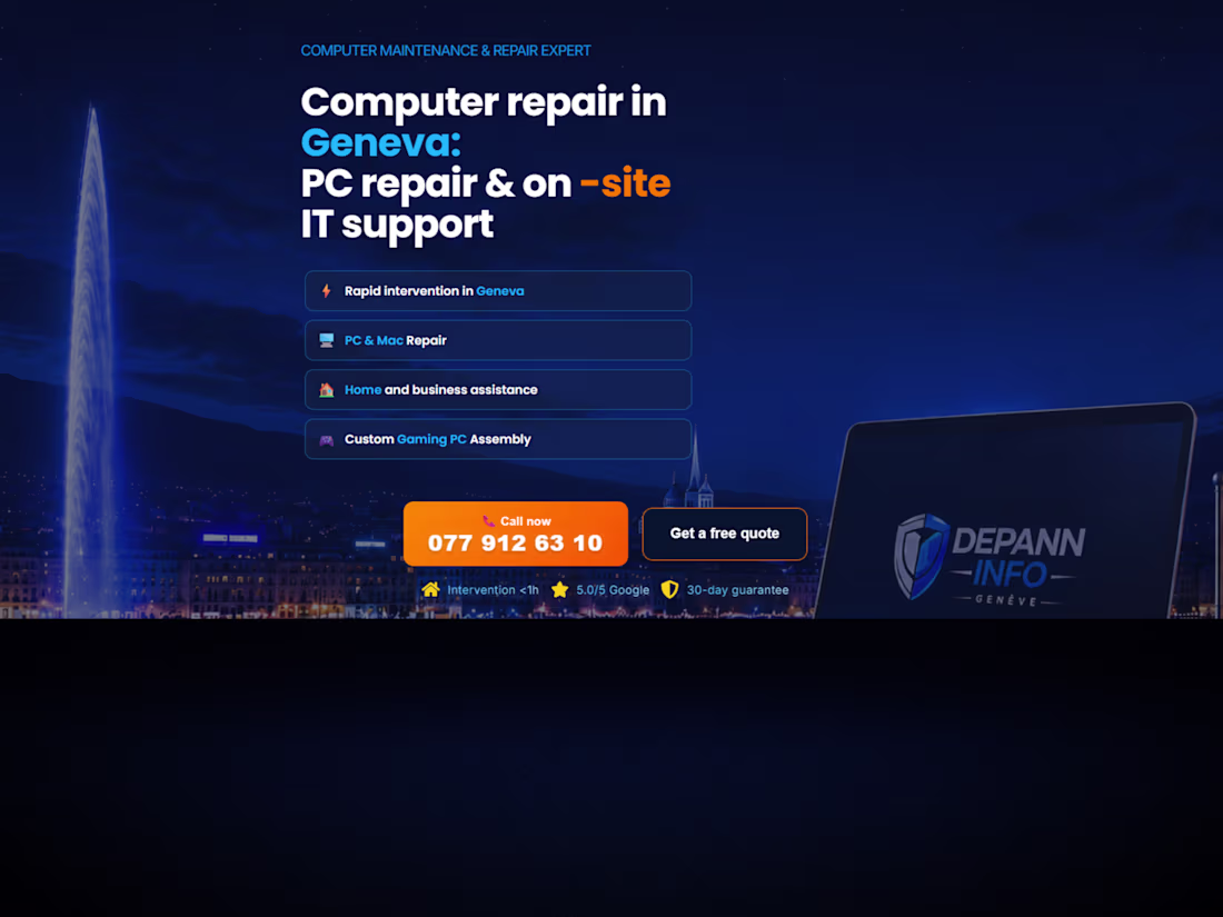 Cover image for DEPANN’INFO – IT Support & Computer Repair Website