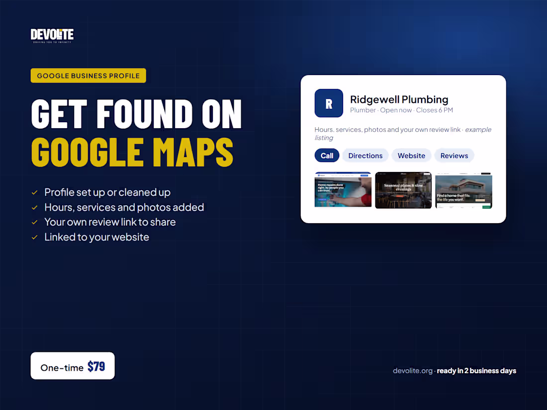 Cover image for Google Business Profile setup, so local customers find and call 