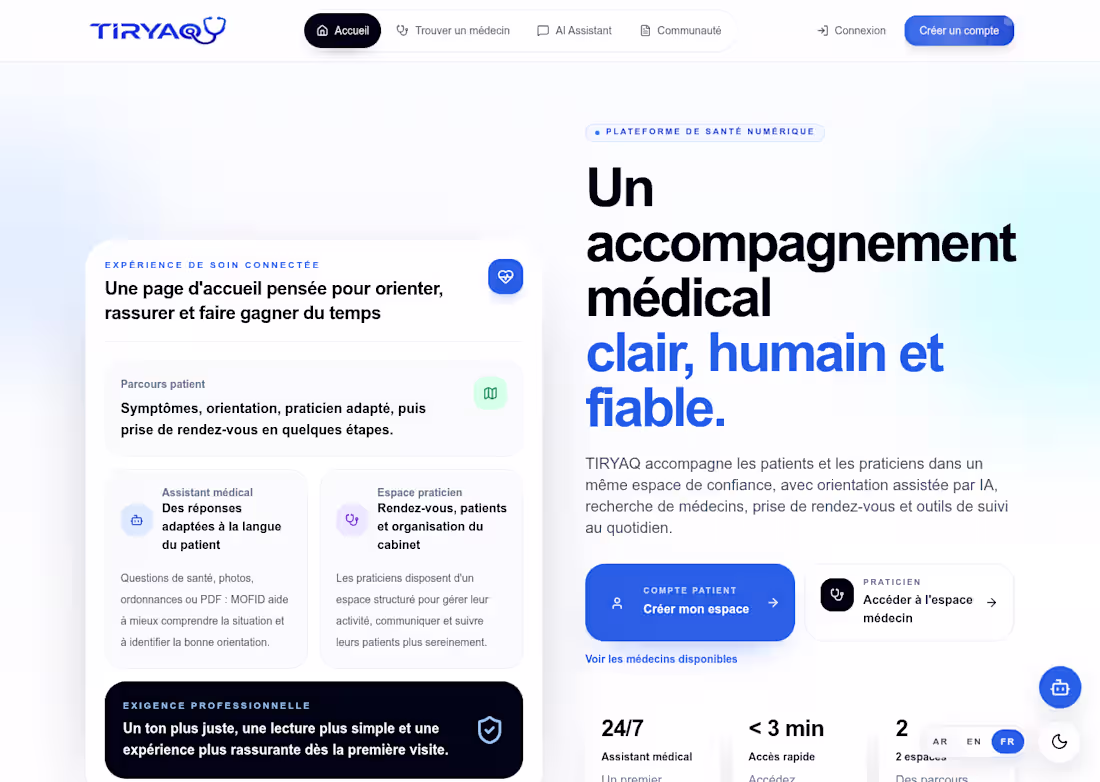Cover image for Tiryaq – Full-Stack Healthcare SaaS