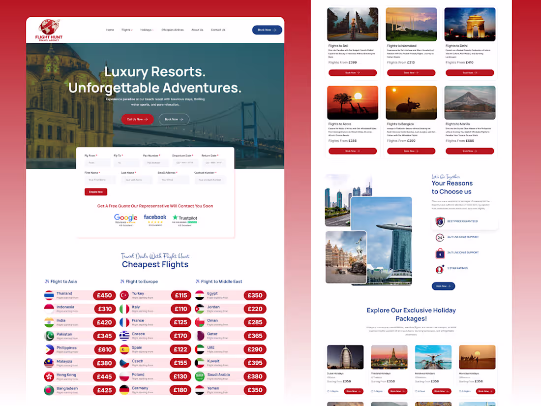 Cover image for Custom Travel Agency Landing Page
