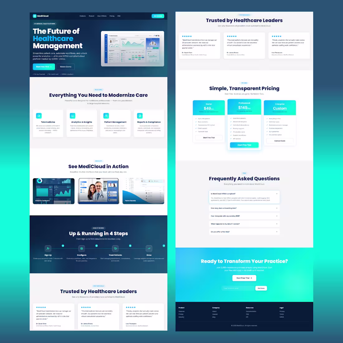 Cover image for Medical SaaS Landing Page Design