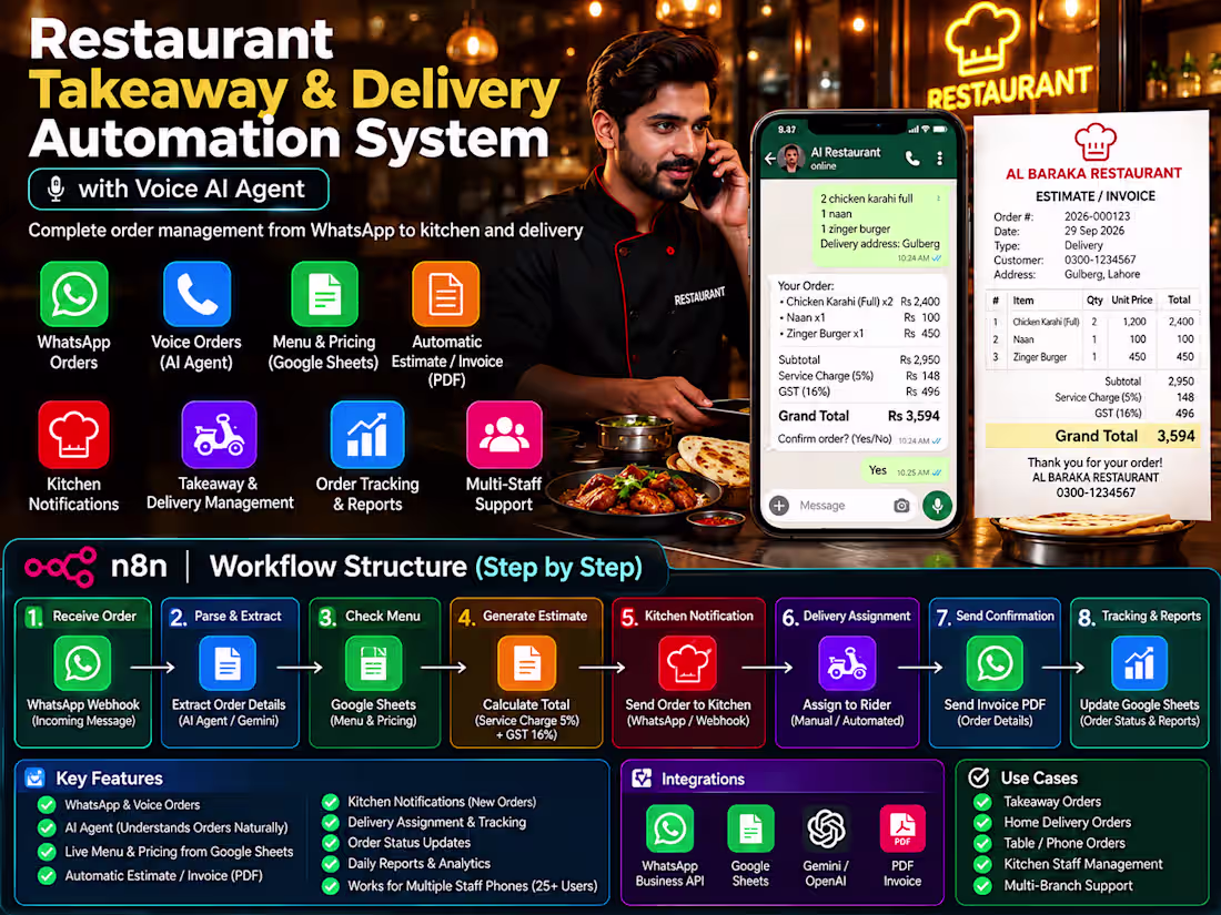 Cover image for Built an n8n-powered restaurant automation