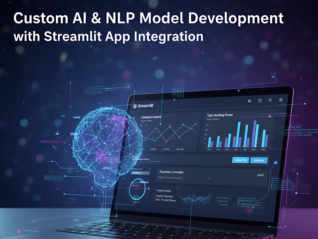 Cover image for Custom AI & NLP Model Development with Streamlit App Integration