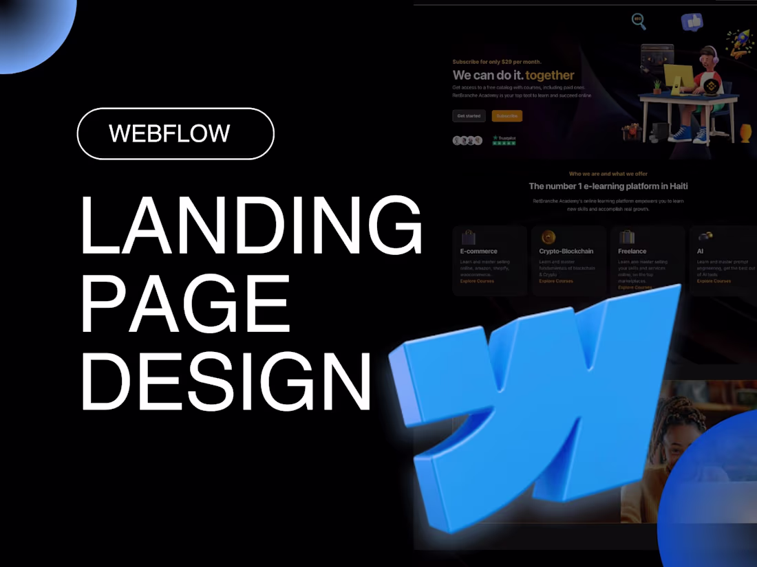 Cover image for Webflow Landing Page Design
