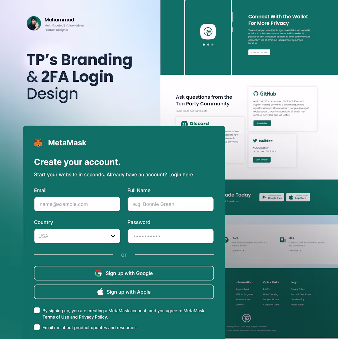 Cover image for TP's Branding & 2 Factor Authentication Login Design