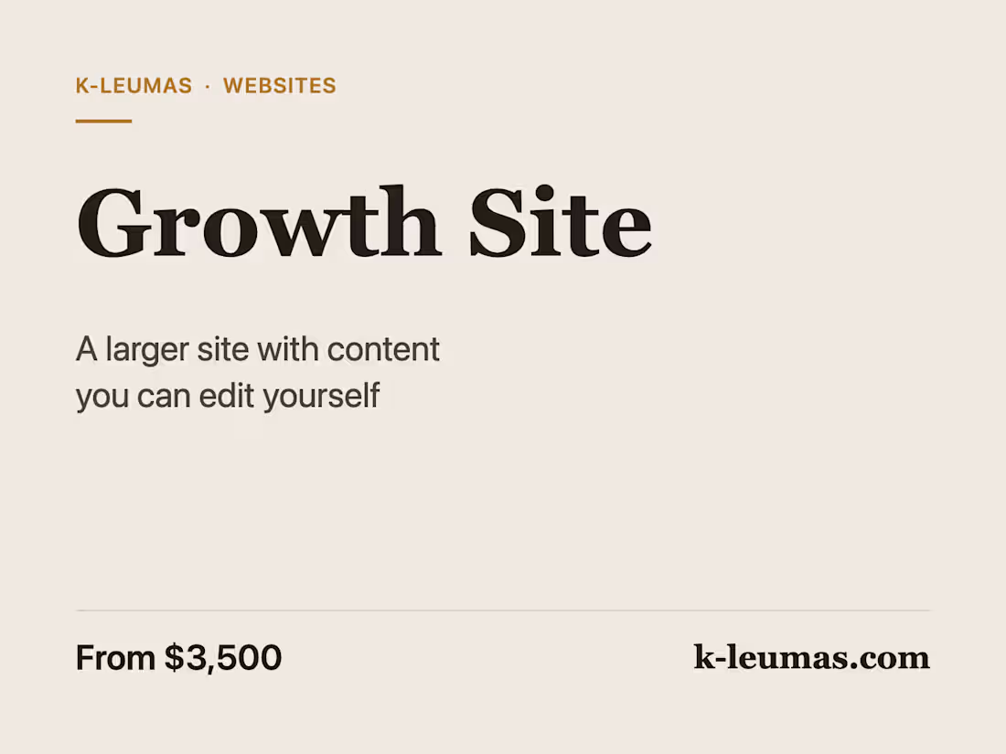 Cover image for Growth Site: a larger site with content you can edit