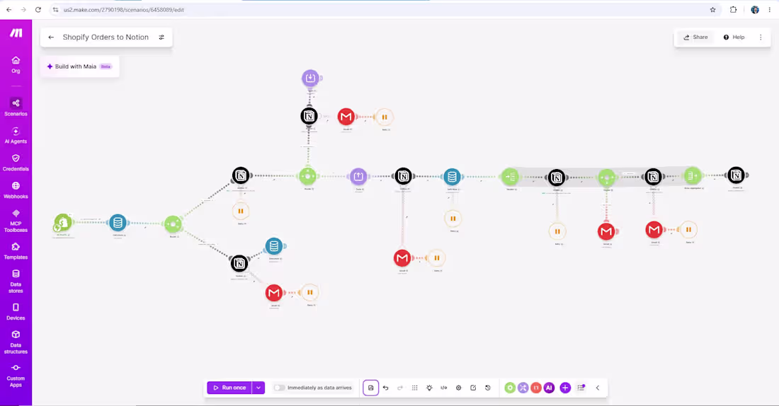 Cover image for Shopify-to-Notion Order Management Automation (Make.com (htt...