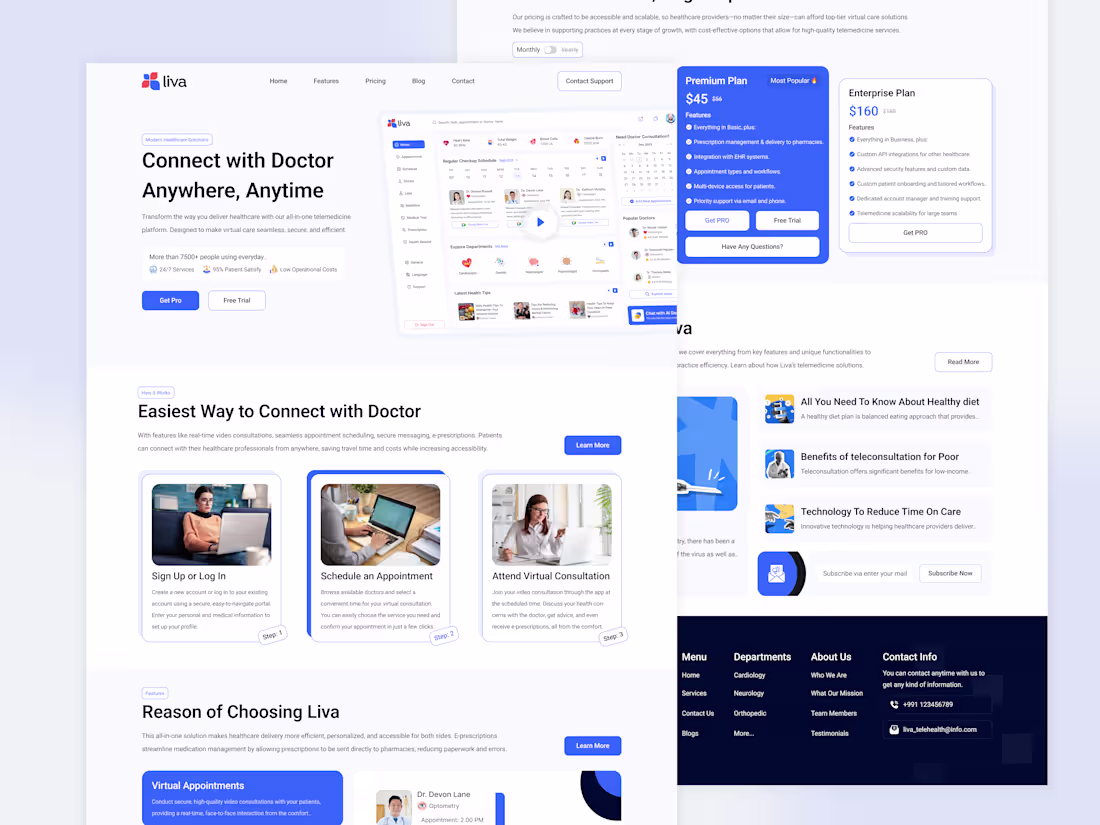 Cover image for Telemedicine Telehealth SaaS Landing Page