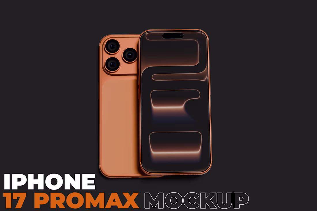 Cover image for Premium Iphone 17 PRO Orange Mockup Screen UI Template