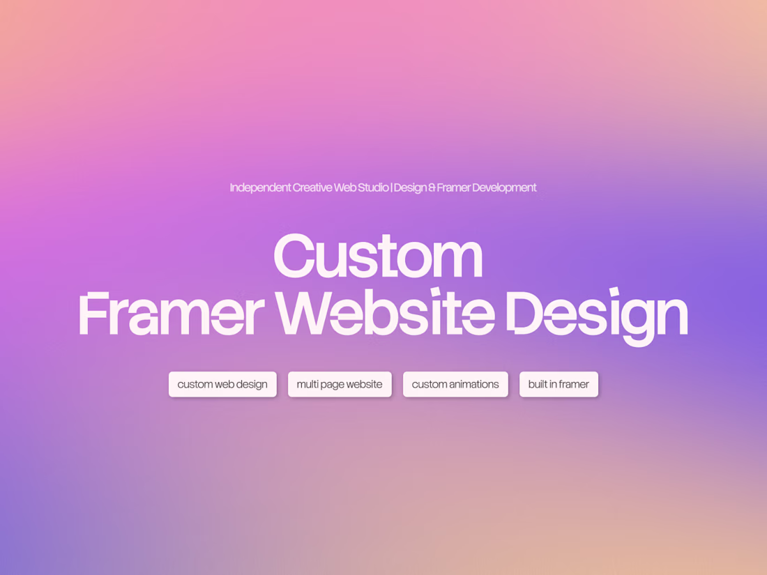Cover image for Custom Framer Website Design & Development