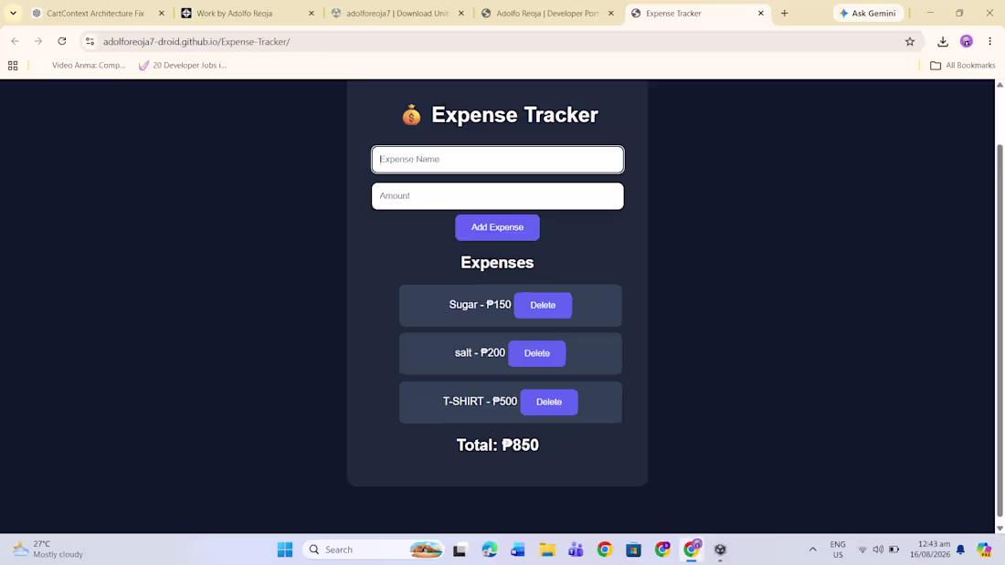Cover image for Expense Tracker Application