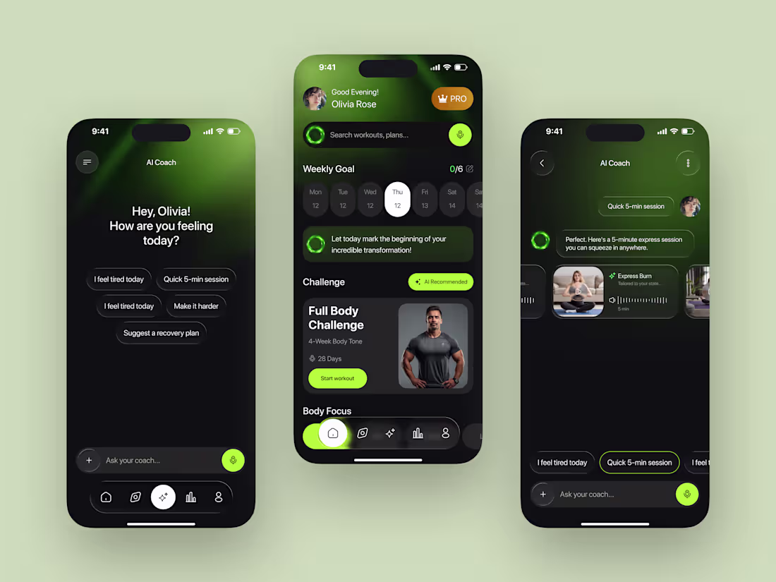 Cover image for HomeFit AI Fitness App UI