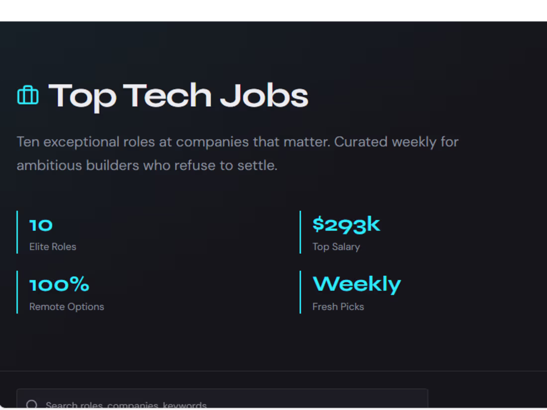 Cover image for This is a job platform that I created for Top Tech jobs at S...