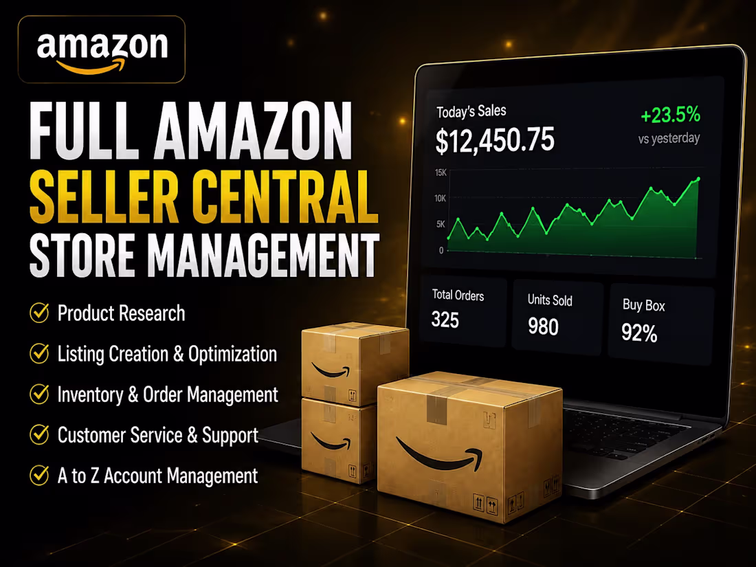 Cover image for Amazon Seller Central Management (End-to-End)