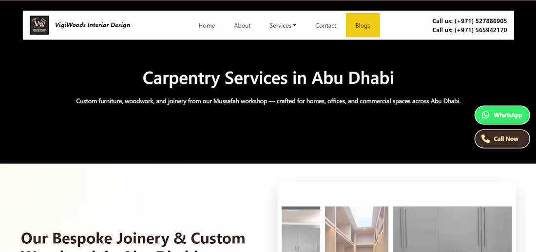 Cover image for VigiWoods Website of My UAE Client & OMH in Pakistan