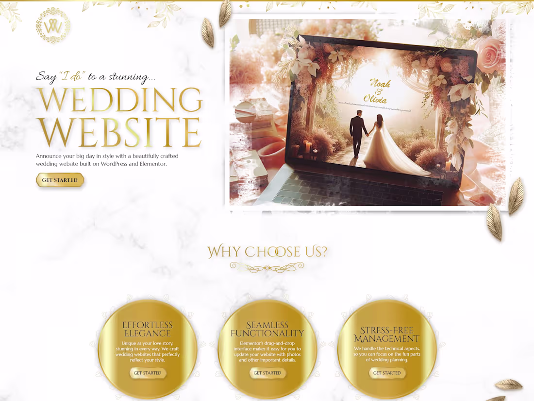 Cover image for Elegant Wedding Website Design