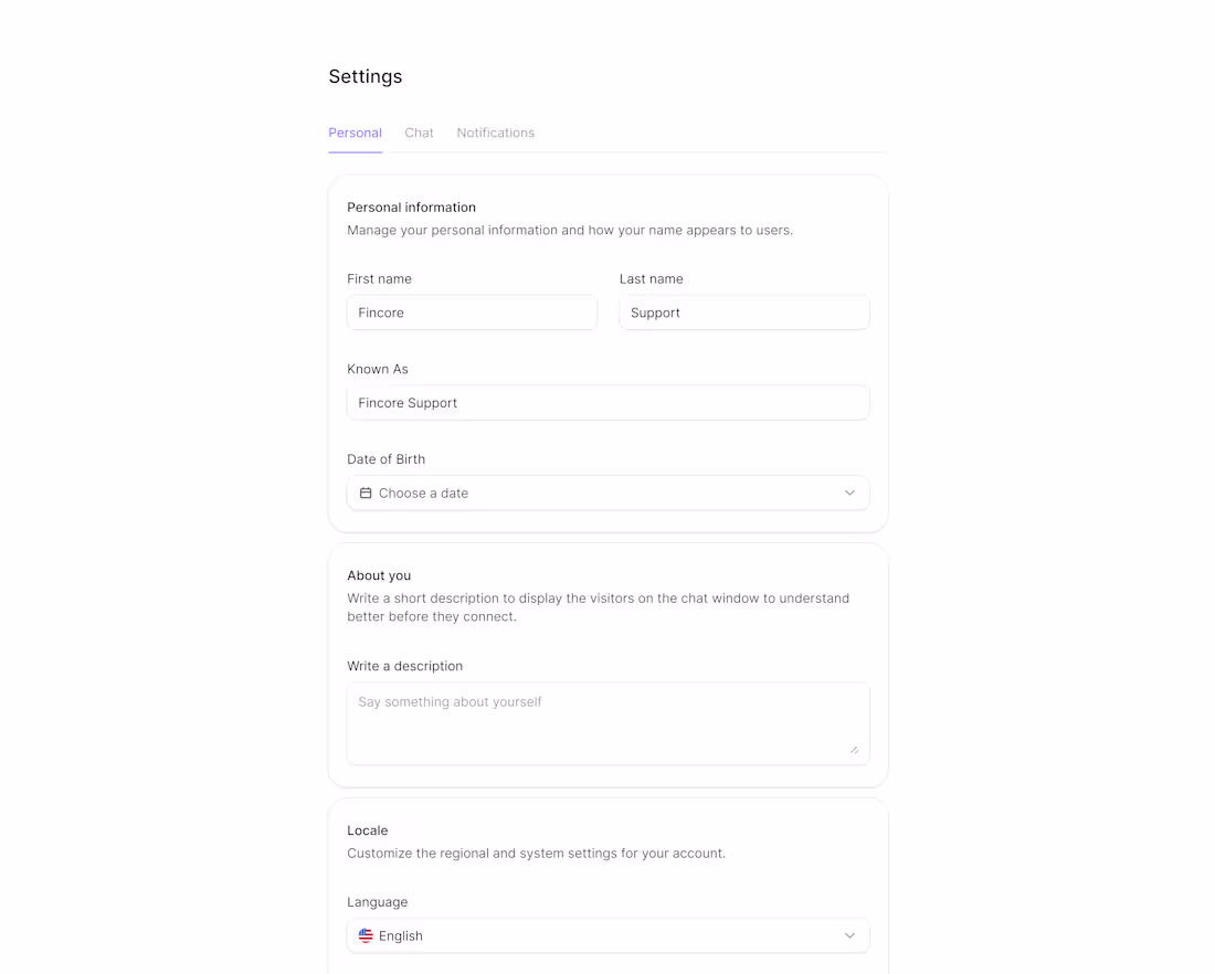 Cover image for Live chat settings UI ⚙️