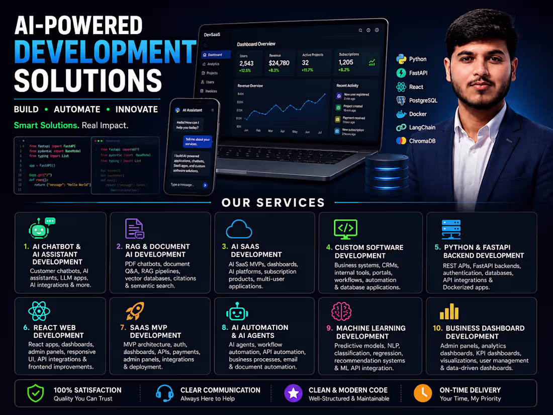 Cover image for AI Chatbot Development | AI Assistants & Custom LLM Solutions