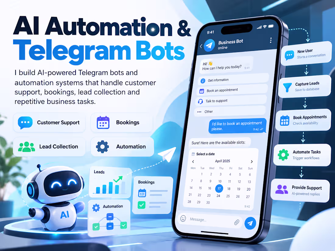 Cover image for AI Automation & Telegram Bot Development