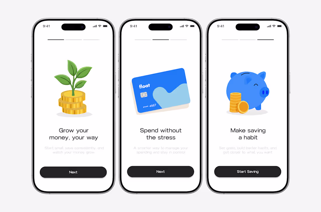 Cover image for Onboarding screens for float