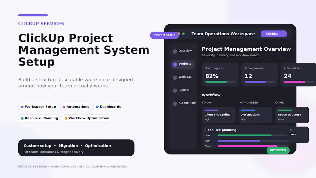 Cover image for Project Management System Setup - ClickUp