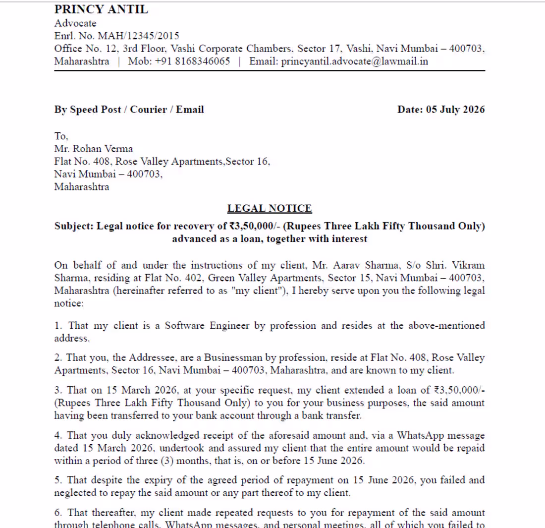 Cover image for I drafted this Legal Notice
