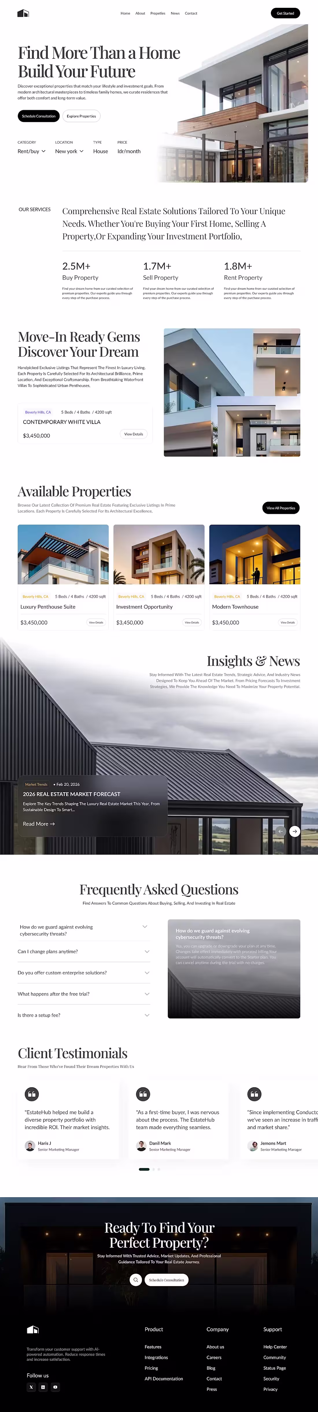 Cover image for A modern real estate website