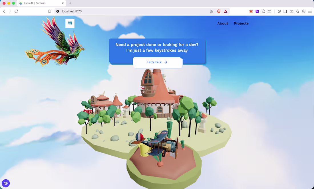 Cover image for Created a 3D portfolio website