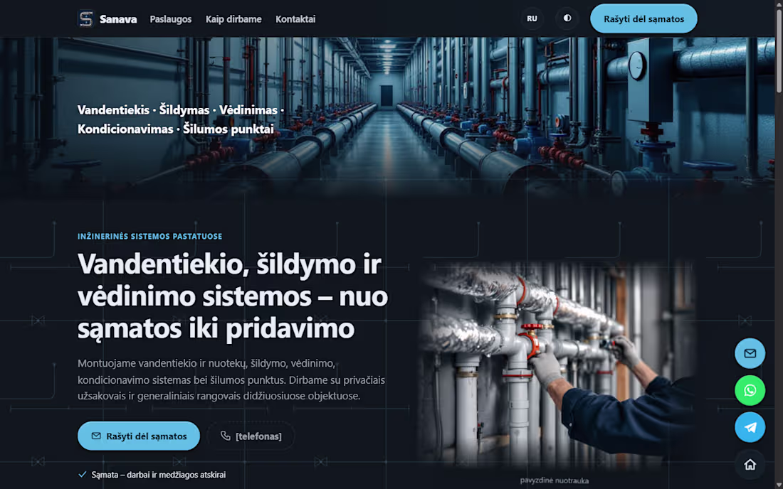 Cover image for Company website for an engineering contractor in Lithuania