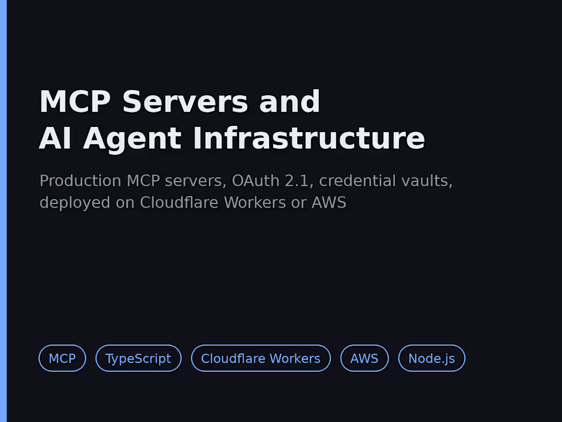 Cover image for MCP Server and AI Agent Infrastructure Build