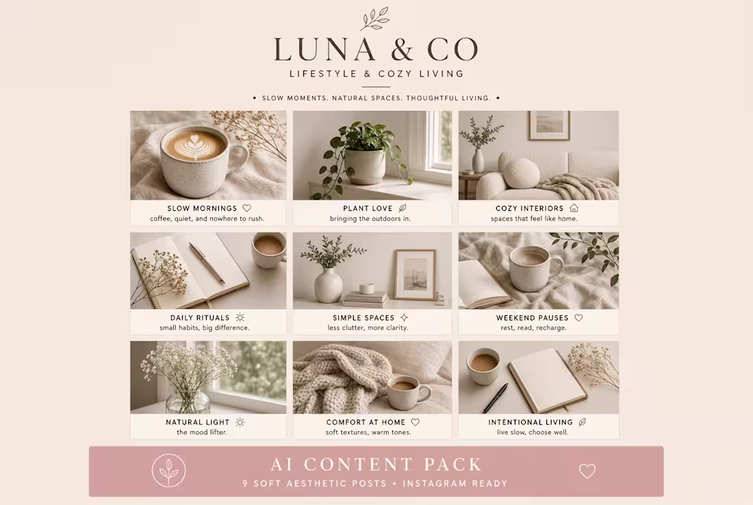 Cover image for AI-Powered Instagram Content Pack for Lifestyle Brands